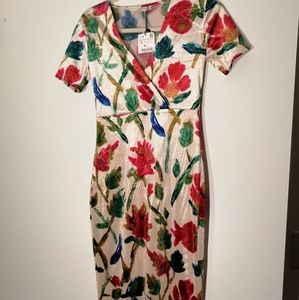 Zara Velvet Faux Wrap Midi Dress